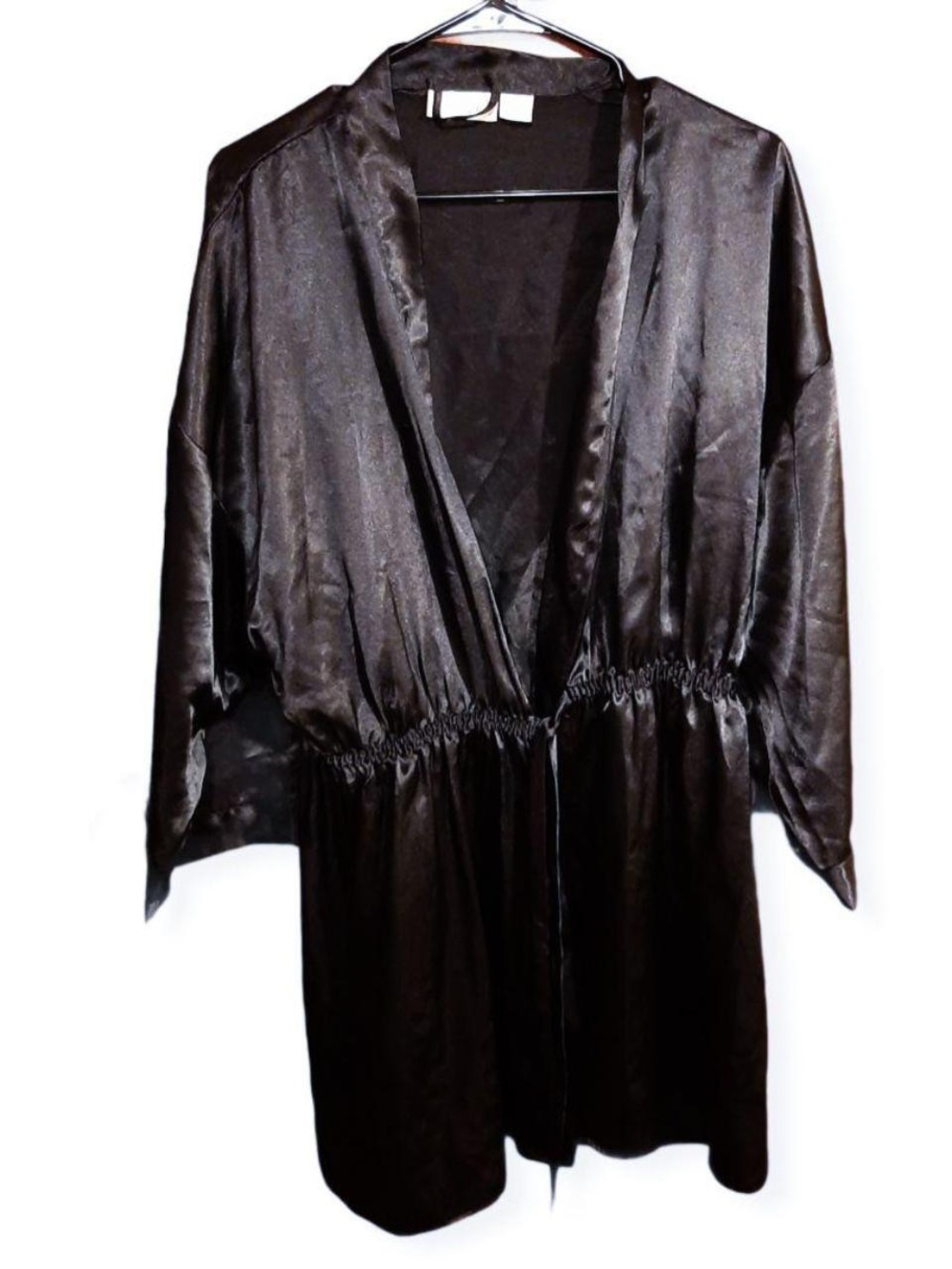 Gold Label Victoria's Secret Black Satin Kimono Robe